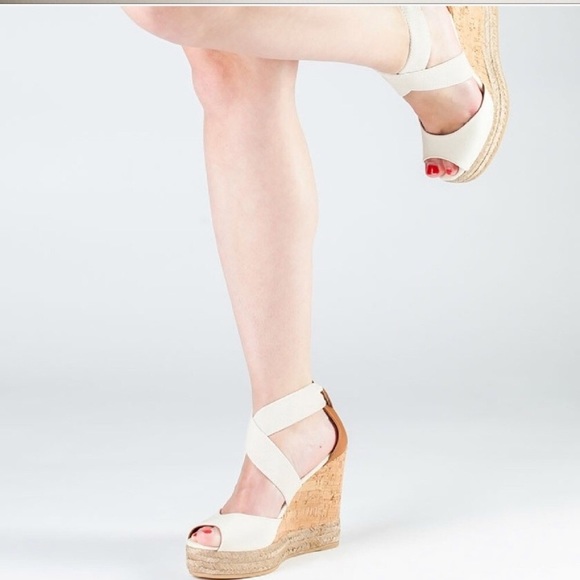 open toe cork wedges
